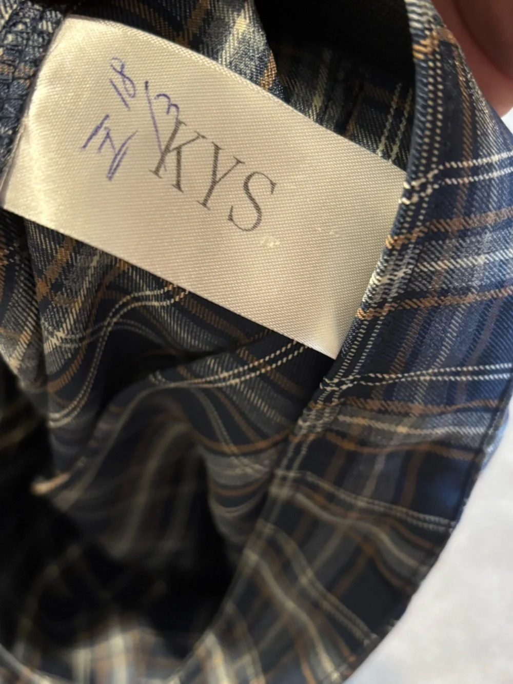 Navy Blue Plaid Pleated Mini Skirt
